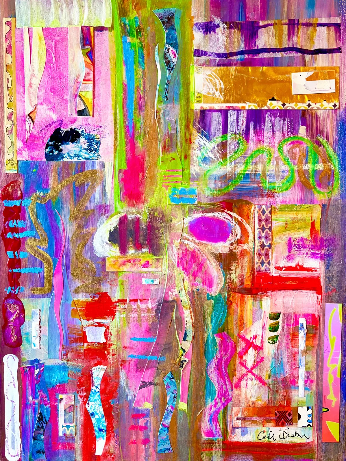 SMASH 18x24 mixed media collage, byCeil Diskin, signed print