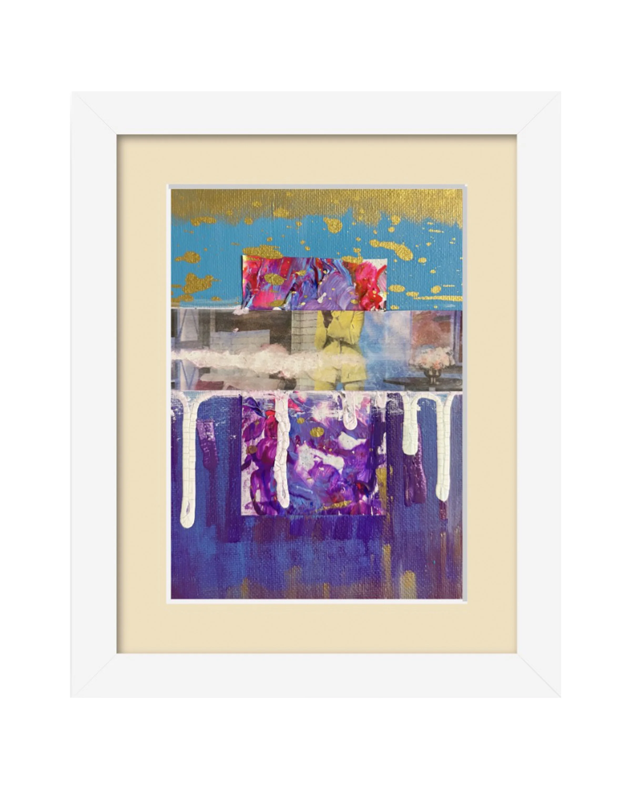 The Portal. 5x7 collage print, matted & framed. Ceil Diskin-2025.