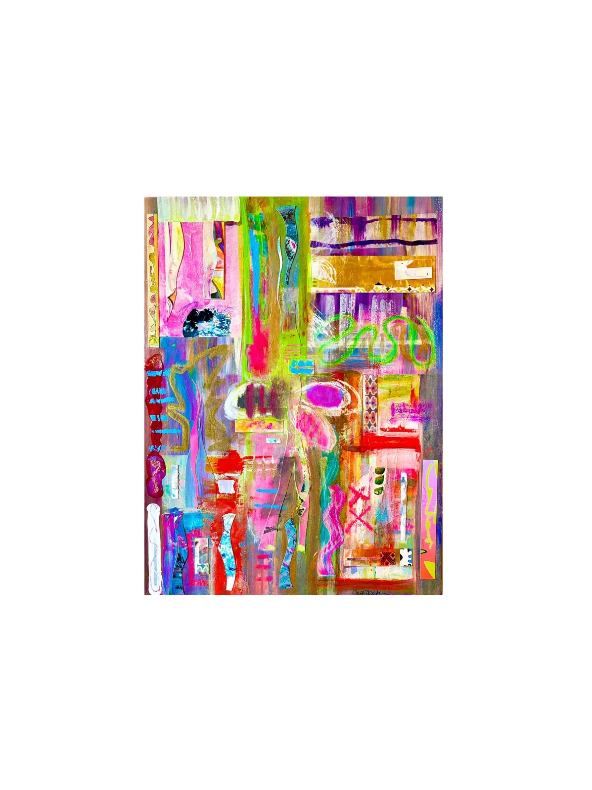 SMASH, 18x24, mixed media collage by Ceil Diskin
