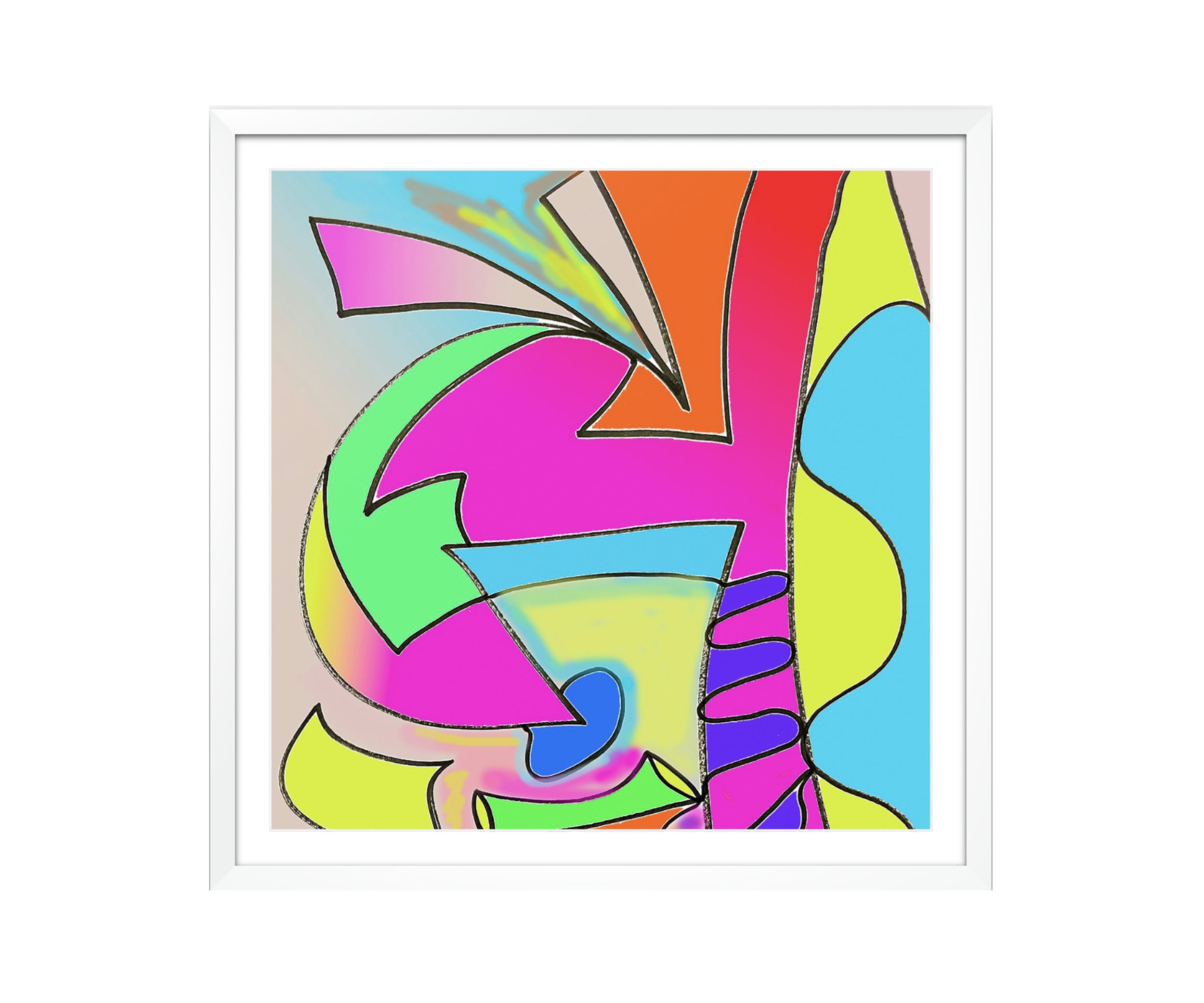 Feeling Festive, white frame, by Ceil Diskin