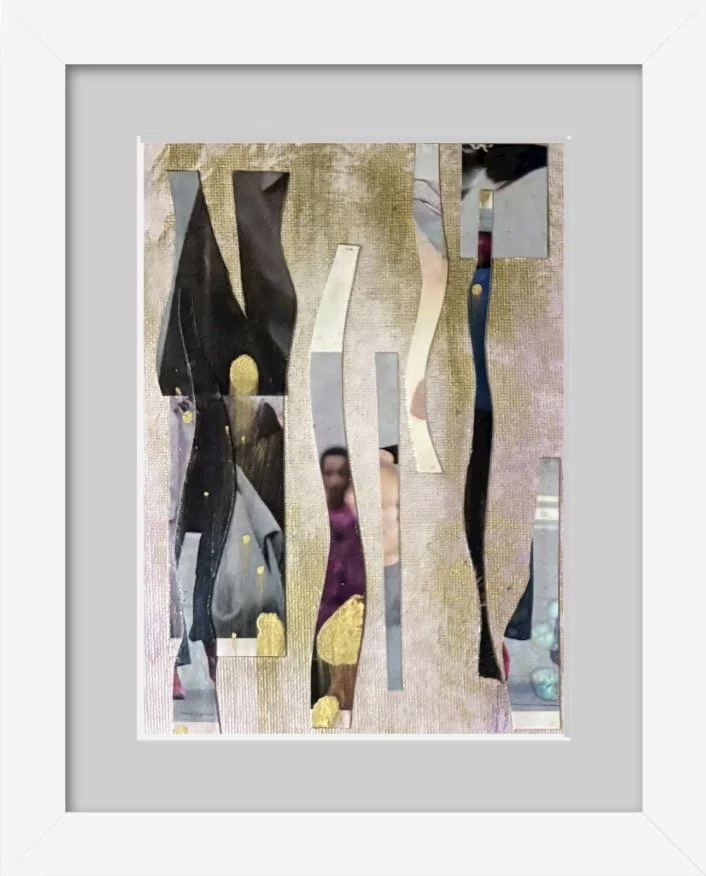 When Was That? 5x7 collage print, matted & framed. Ceil Diskin-2025.