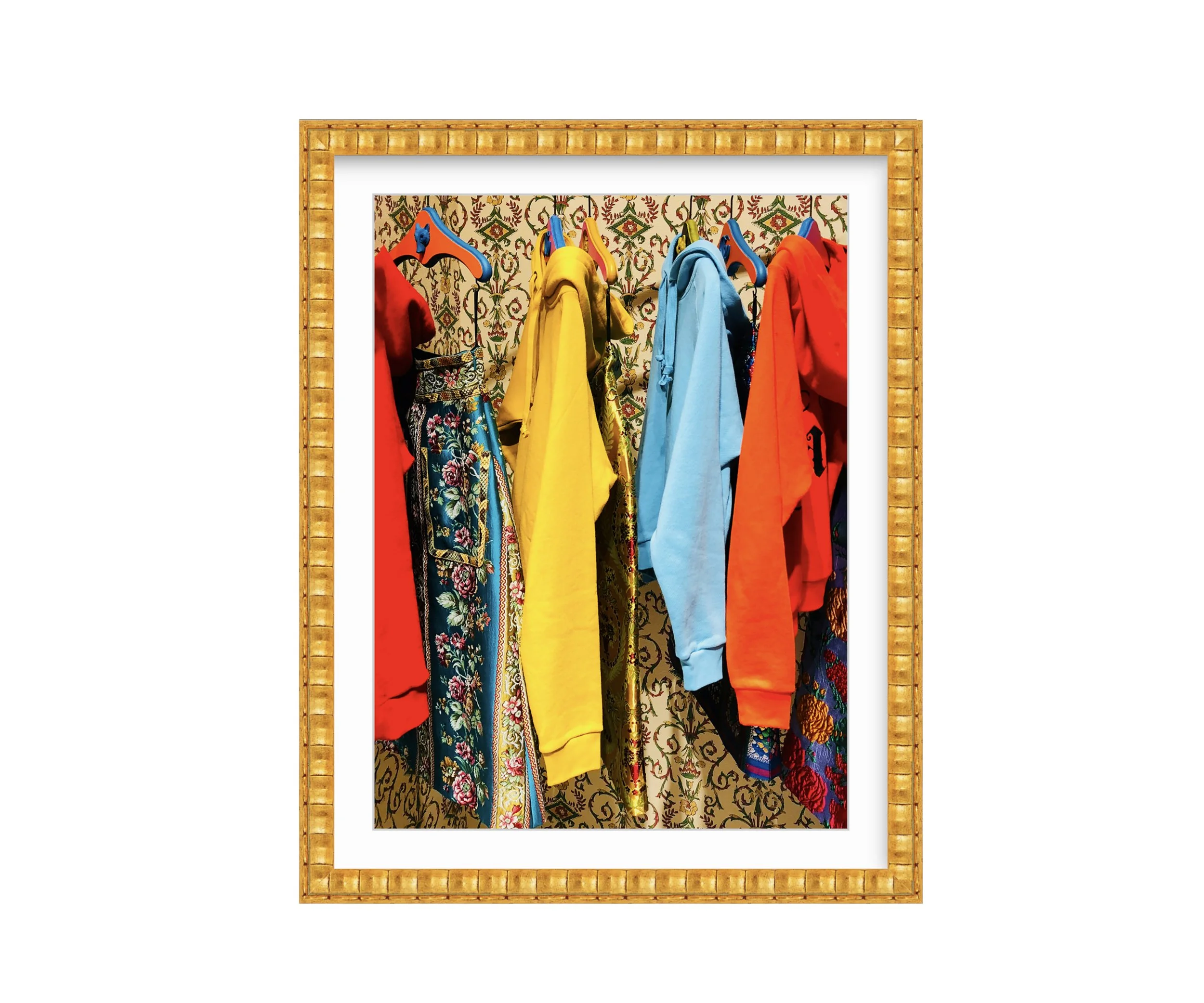 Gucci Garden Closet, gold rippled frame, by Ceil Diskin