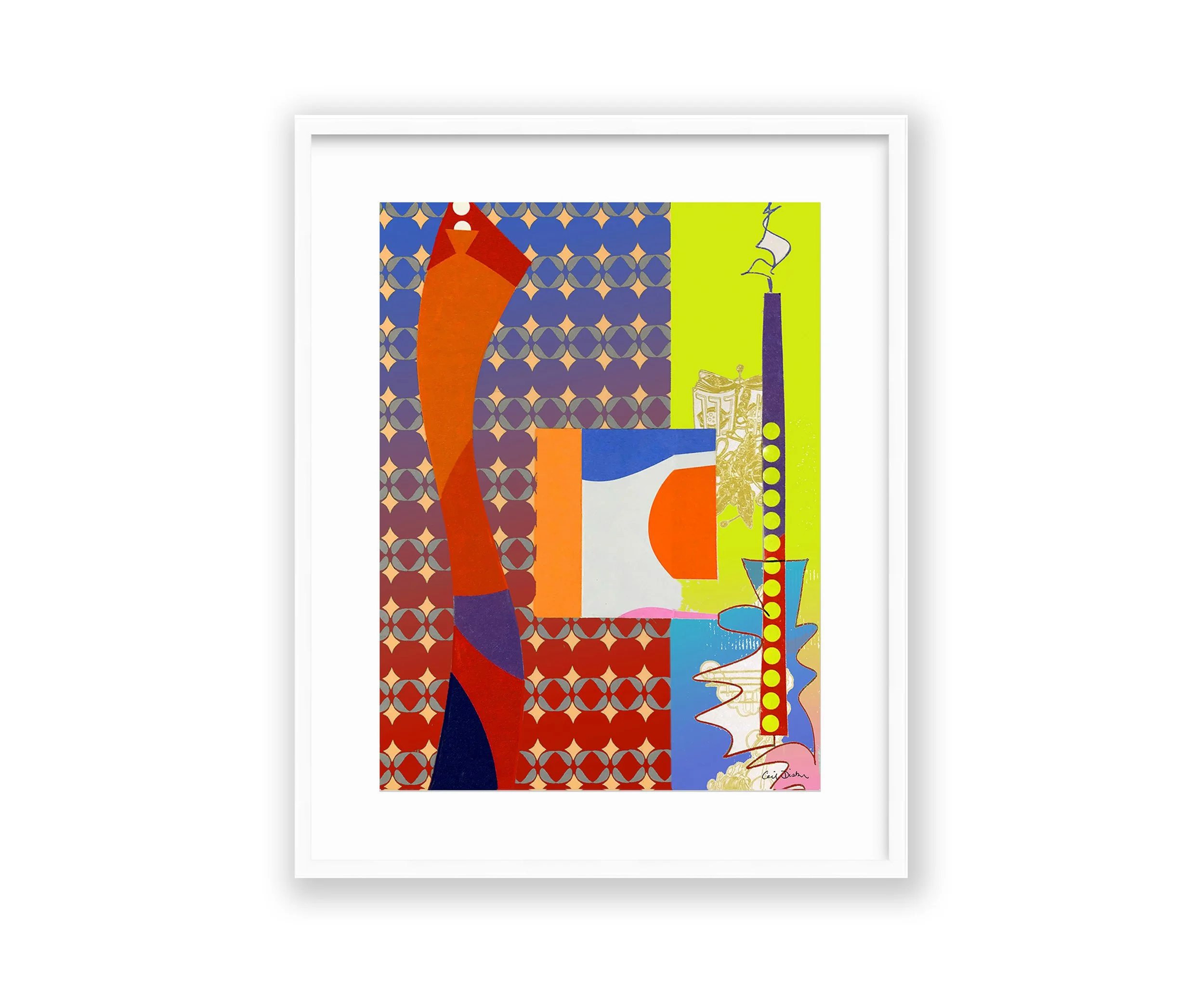 Oh Yeah, white frame, by Ceil Diskin