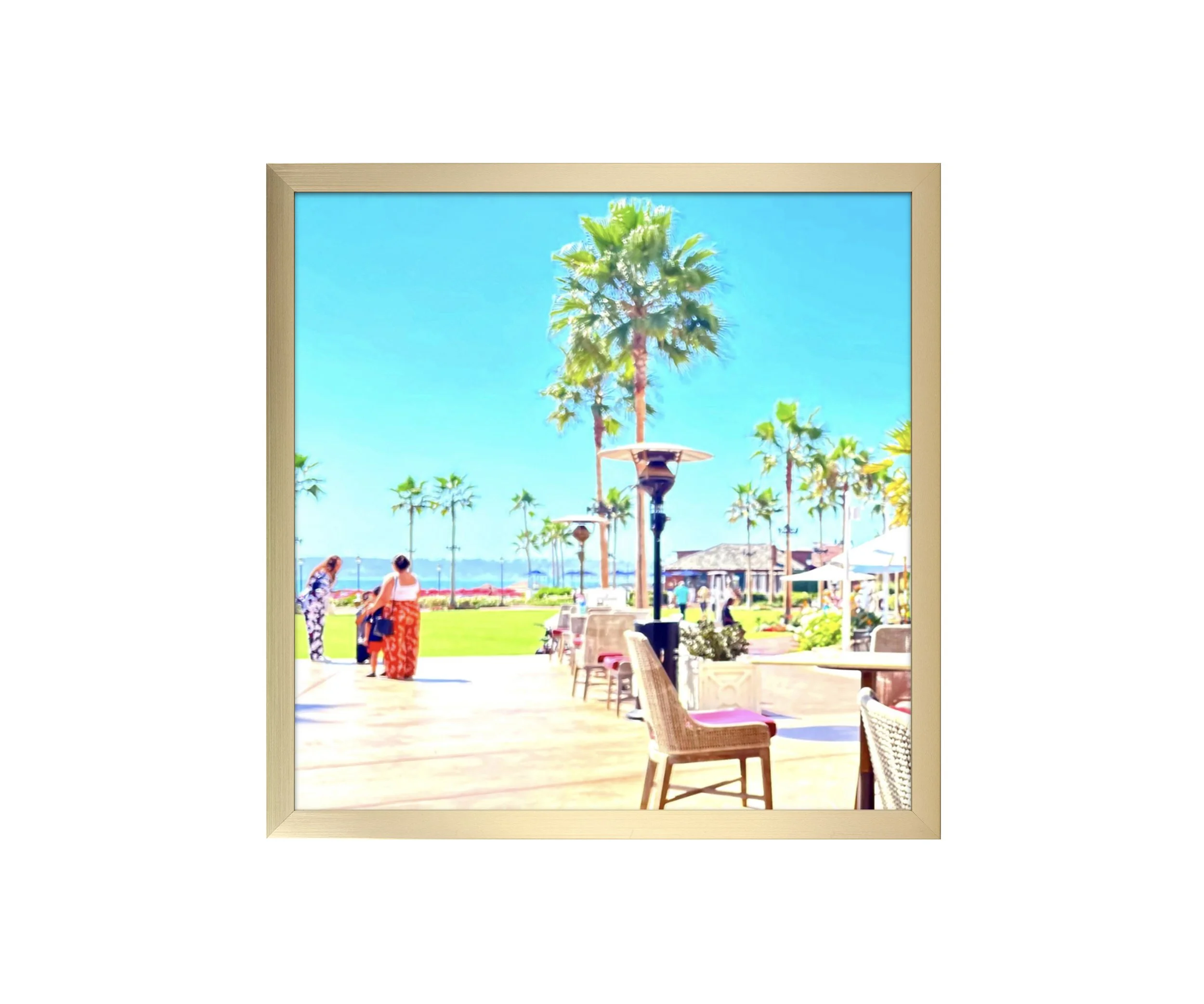 At The Del, gold frame, by Ceil Diskin