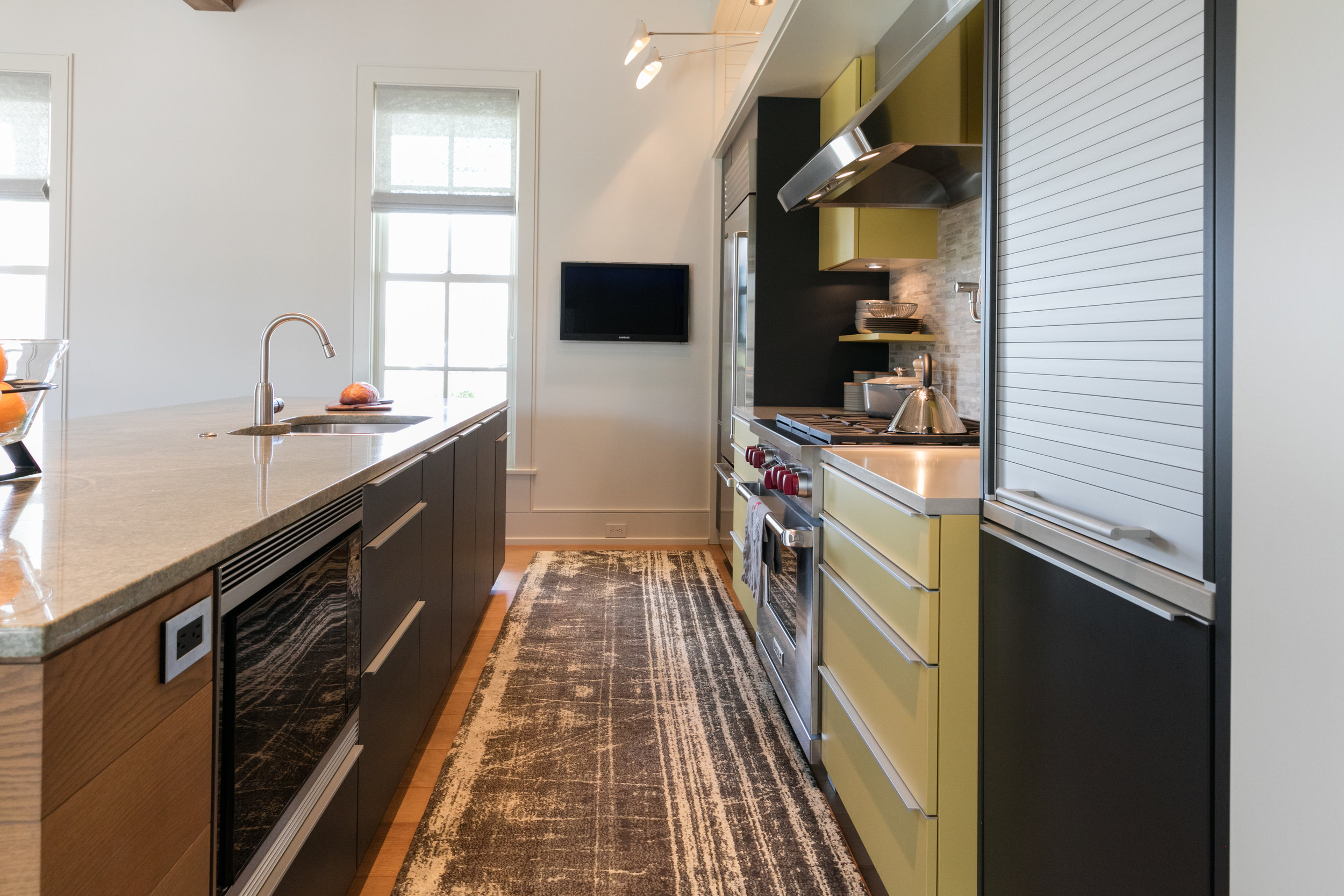 Modern kitchen in farmhouse