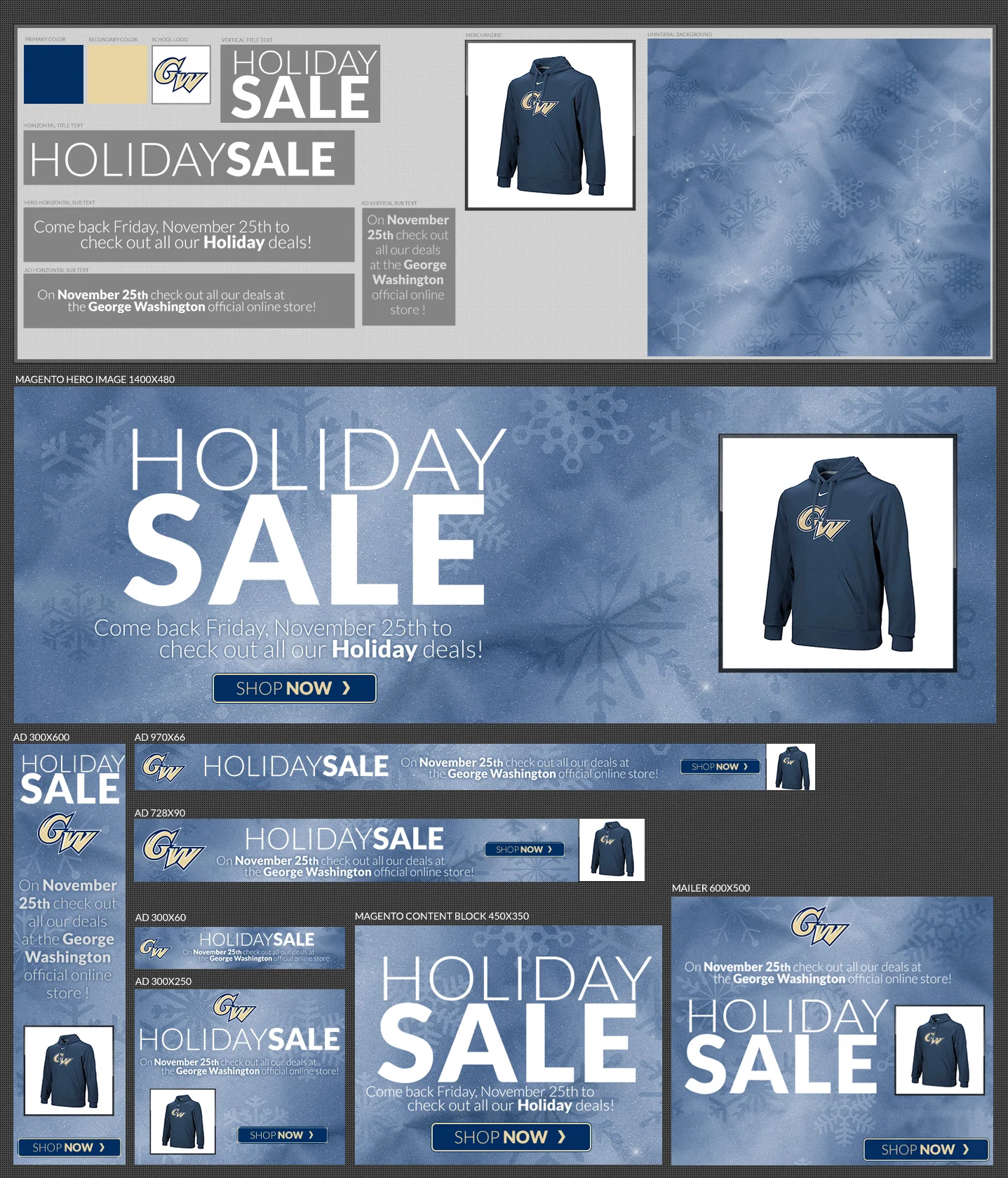 Universal Digital Ad Template created for e-comm dept.