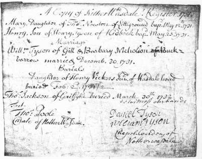 The Tysons of Corney, Millom & Ulverston