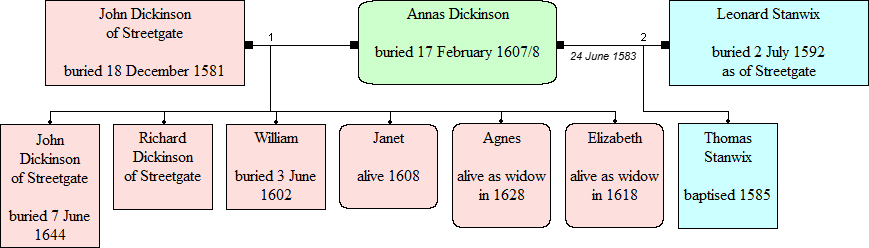 The children of Annas Dickinson/Stanwix