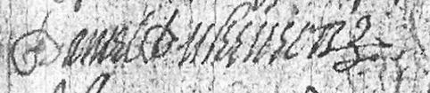 His signature on the will of Thomas Dickinson of Woodend in July 1699