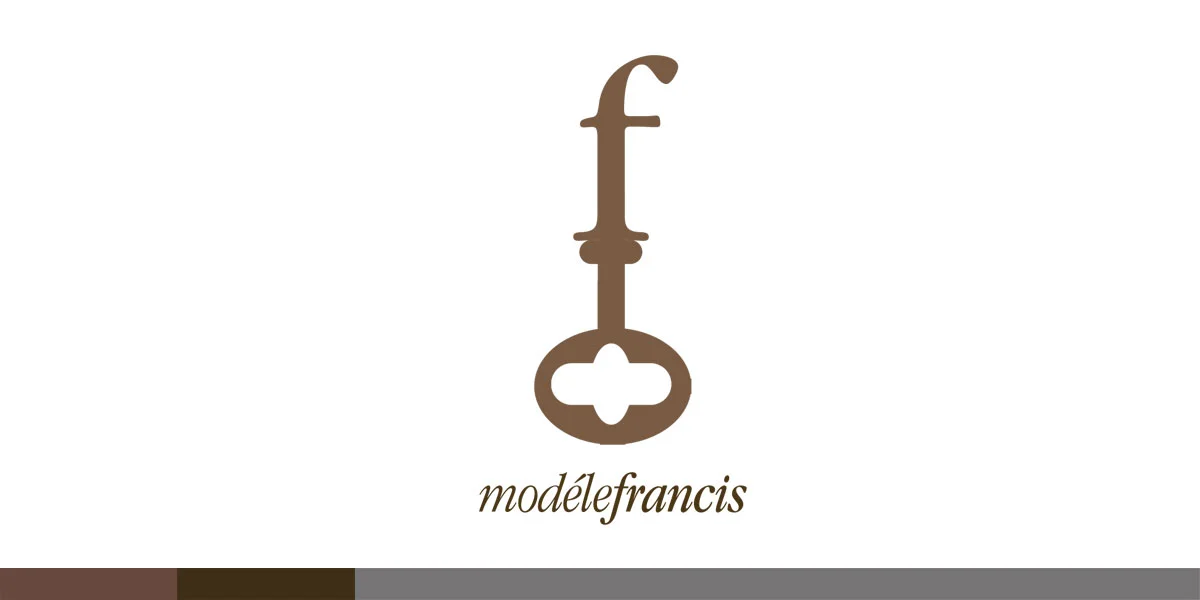 ModeleFrancis a vintage clothing business, had two requirements, their logo had to feel classic, and have a skeleton key. I used the owners initial "f" and they had a lovely logo
