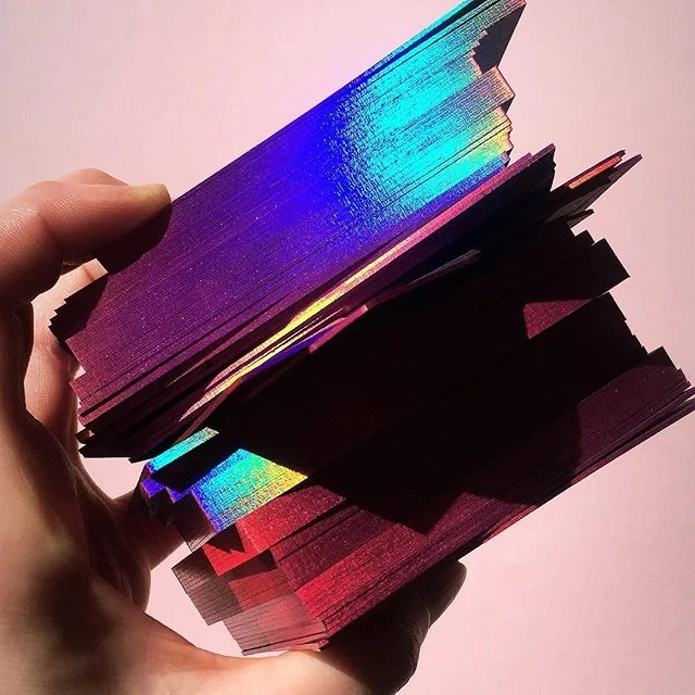 holographic edge business cards Foil | Custom Foil Stamped Cards Custom Holographic Foil Business Cards
