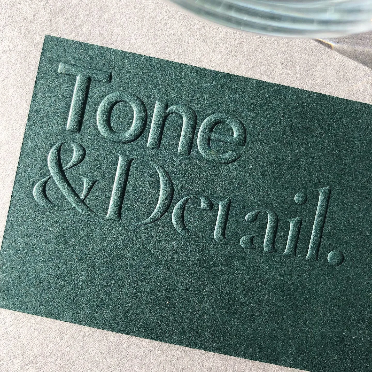 Embossed detail card