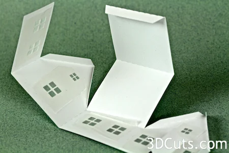 Tea Light Village, 3DCuts.com, Marji Roy, 3D cutting files in .svg, .dxf, and .pdf formats for use with Silhouette and Cricut cutting machines, paper crafting files