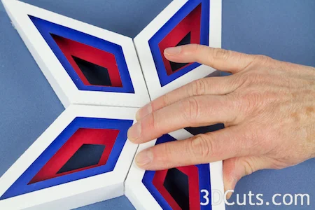 3d Paper Stars by 3dCuts.com, Marji Roy, 3D cutting files in .svg, .dxf, and .pdf formats for use with Silhouette and Cricut cutting machines, paper crafting files