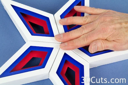 3d Paper Stars by 3dCuts.com, Marji Roy, 3D cutting files in .svg, .dxf, and .pdf formats for use with Silhouette and Cricut cutting machines, paper crafting files