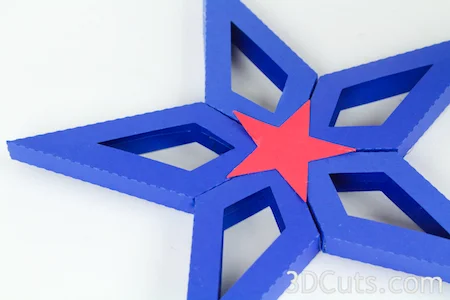 3d Paper Stars by 3dCuts.com, Marji Roy, 3D cutting files in .svg, .dxf, and .pdf formats for use with Silhouette and Cricut cutting machines, paper crafting files