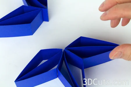 3d Paper Stars by 3dCuts.com, Marji Roy, 3D cutting files in .svg, .dxf, and .pdf formats for use with Silhouette and Cricut cutting machines, paper crafting files