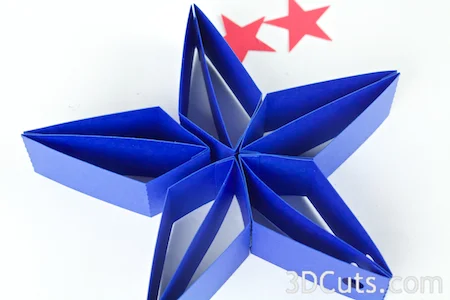 3d Paper Stars by 3dCuts.com, Marji Roy, 3D cutting files in .svg, .dxf, and .pdf formats for use with Silhouette and Cricut cutting machines, paper crafting files