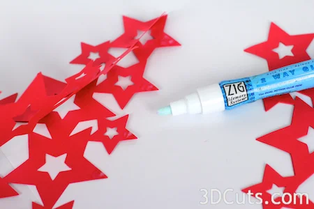 3d Paper Stars by 3dCuts.com, Marji Roy, 3D cutting files in .svg, .dxf, and .pdf formats for use with Silhouette and Cricut cutting machines, paper crafting files