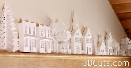 3DCuts.com, Marji Roy, 3D cutting files in .svg, .dxf, and pdf. formats for use with Silhouette and Cricut cutting machines, paper crafting files, Ledge Village 