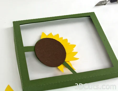 3DCuts.com, Marji Roy, 3D cutting files in .svg, .dxf, and pdf. formats for use with Silhouette and Cricut cutting machines, paper crafting files, Sunflower Shadow boxes