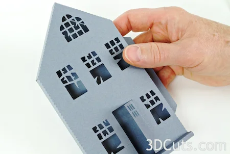 3DCuts.com, Marji Roy, 3D cutting files in .svg, .dxf, and pdf. formats for use with Silhouette and Cricut cutting machines, paper crafting files, Ledge Village Haunted House Series