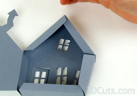 3DCuts.com, Marji Roy, 3D cutting files in .svg, .dxf, and pdf. formats for use with Silhouette and Cricut cutting machines, paper crafting files, Ledge Village Haunted House Series