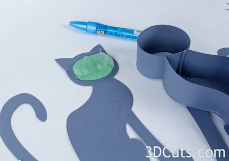 3d Cats by 3dCuts.com, Marji Roy, 3D cutting files in .svg, .dxf, and .pdf formats for use with Silhouette and Cricut cutting machines, paper crafting files, Halloween, Cozy Kitty, Classy Cat