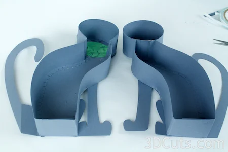 3d Cats by 3dCuts.com, Marji Roy, 3D cutting files in .svg, .dxf, and .pdf formats for use with Silhouette and Cricut cutting machines, paper crafting files, Halloween, Cozy Kitty, Classy Cat
