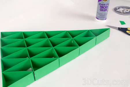 Advent Calendar Tree by Marji Roy of 3dcuts.com, 3D cutting files in .svg, .dxf, and .pdf formats for use with Silhouette and Cricut cutting machines, paper crafting files for Christmas
