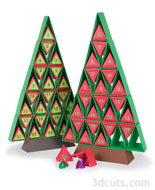 Advent Calendar SVG Cut File Template Christmas Gifts Box for Kids Ornament Cricut Silhouette Laser Cut Lantern 3D Paper Craft Snowman dxf