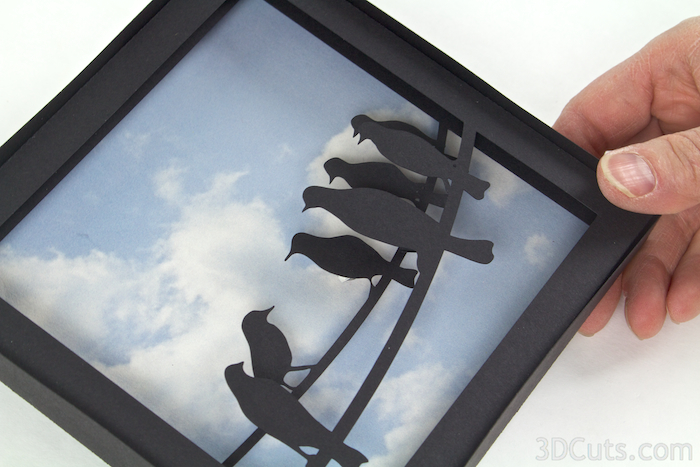 3d Shadow Box tutorial by 3dCuts.com, Marji Roy, 3D cutting files in .svg, .dxf, and .pdf formats for use with Silhouette and Cricut cutting machines, paper crafting files