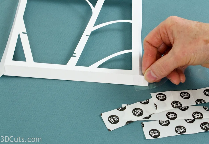 3d Birch Trees Shadow Box tutorial by 3dCuts.com, Marji Roy, 3D cutting files in .svg, .dxf, and .pdf formats for use with Silhouette and Cricut cutting machines, paper crafting files