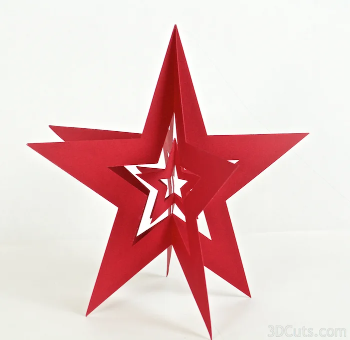 3d Nesting Stars by 3dCuts.com, Marji Roy designs 3D cutting files in .svg, .dxf, and .pdf formats for use with Silhouette and Cricut cutting machines, paper crafting files