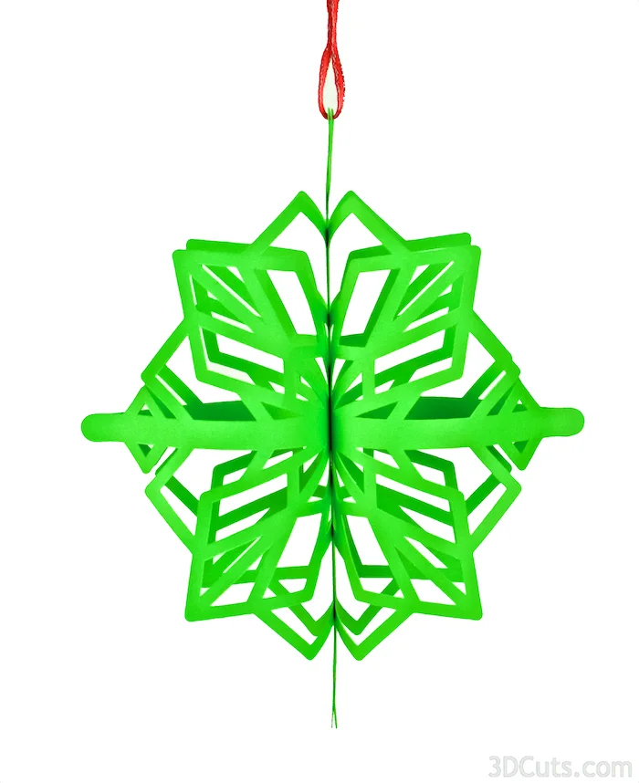 3d SnowStars Christmas Ornaments by 3dCuts.com, Marji Roy designs 3D cutting files in .svg, .dxf, and .pdf formats for use with Silhouette and Cricut cutting machines, paper crafting files