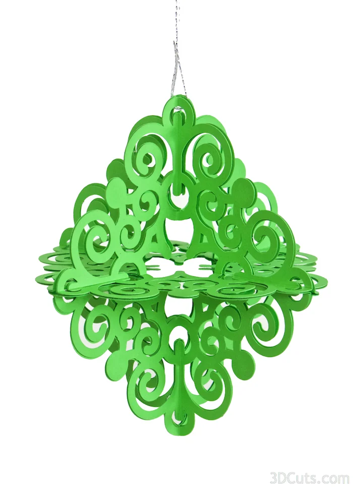 3d SnowStars Christmas Ornaments by 3dCuts.com, Marji Roy designs 3D cutting files in .svg, .dxf, and .pdf formats for use with Silhouette and Cricut cutting machines, paper crafting files