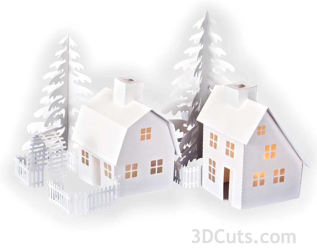 Tea Light Village Rose Arbor by 3dcuts.jpg