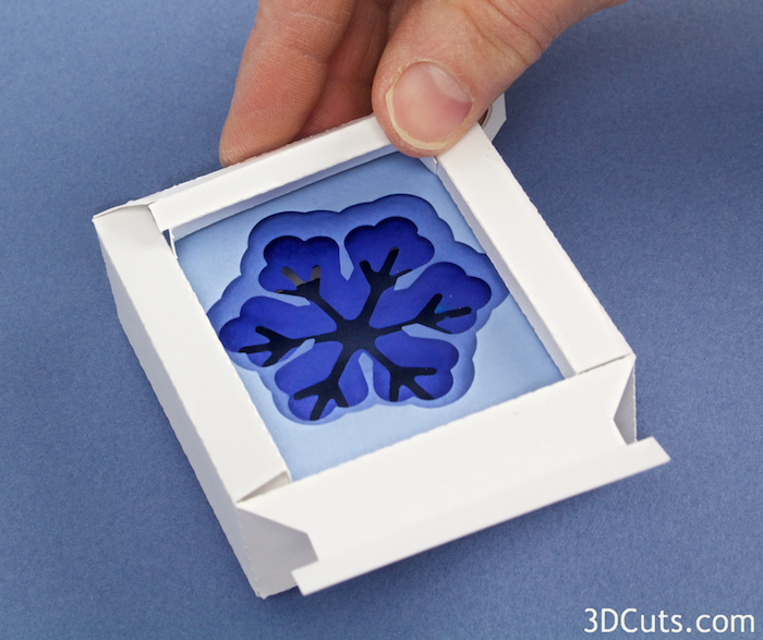 3d Shadow Box Christmas Ornaments by 3dCuts.com, Marji Roy, 3D cutting files in .svg, .dxf, and .pdf formats for use with Silhouette and Cricut cutting machines, paper crafting files