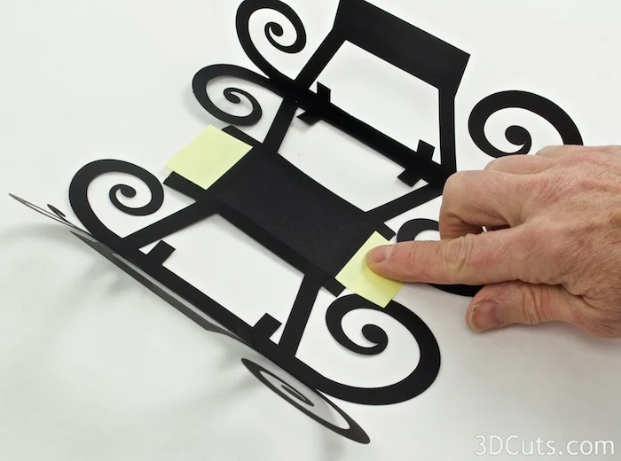 Santa's Sleigh by 3dCuts.com , Marji Roy, 3D cutting files in .svg, .dxf, and .pdf formats for use with Silhouette and Cricut cutting machines