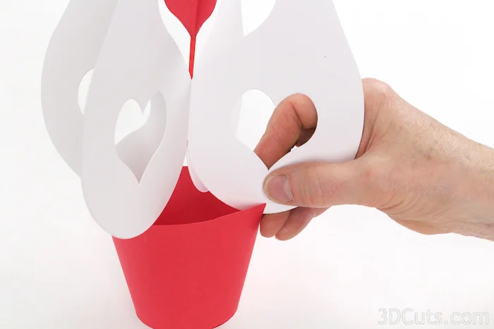 3D Heart Trees from Card stock designed by Marji Roy of 3dCuts.com in 2016. For use with Cricut and Silhouette cutting machines. Available in 3 design s and 3 sizes. DIY decor for weddings or Valentine's Day.