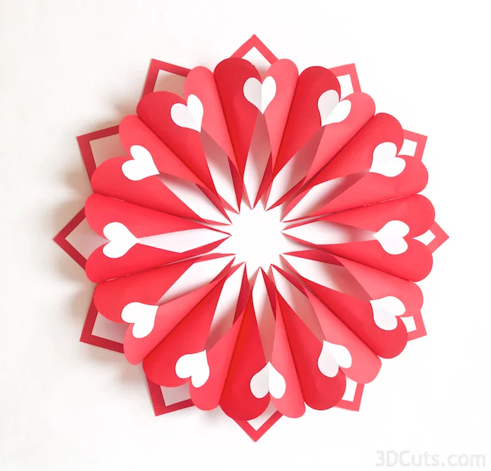svg cutting files for Silhouette and Cricut Cutting machines. Birthday card Valentine's Day Wreath by Marji Roy of 3dcuts
