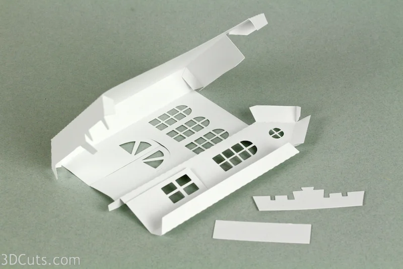 Ledge Village by 3DCuts.com, Marji Roy, 3D cutting files in .svg, .dxf, and pdf. formats for use with Silhouette and Cricut cutting machines, paper crafting files, Ledge Firehouse 