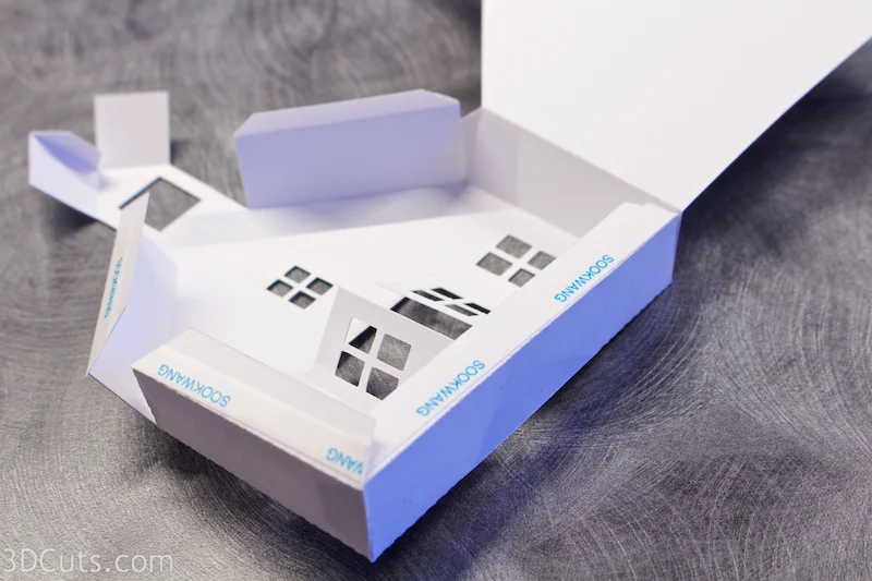 Ledge Village by 3DCuts.com, Marji Roy, 3D cutting files in .svg, .dxf, and pdf. formats for use with Silhouette and Cricut cutting machines, paper crafting files, Ledge Village School