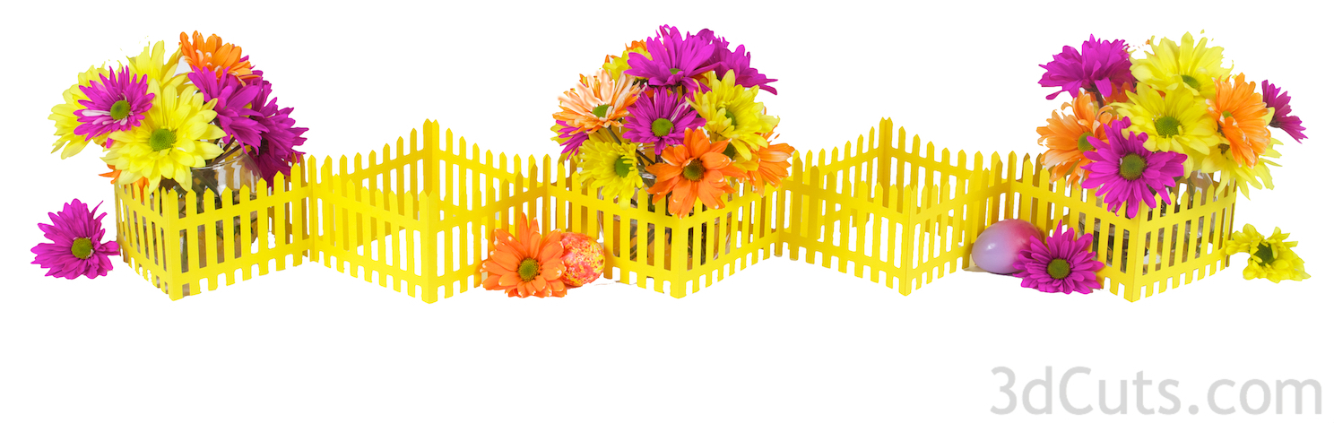 These Picket Fence is a beautiful framework for a springtime centerpiece. The cutting files is 99¢ here .