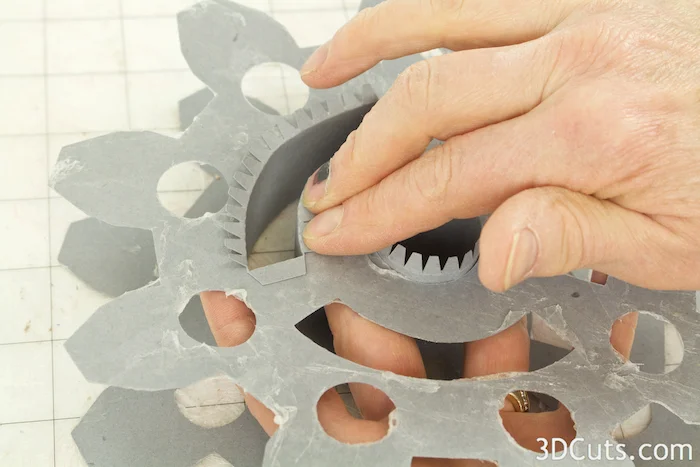 SVG cutting files for Silhouette and Cricut Cutting machines. 3D Steampunk DIY gears by Marji Roy of 3dcuts.com