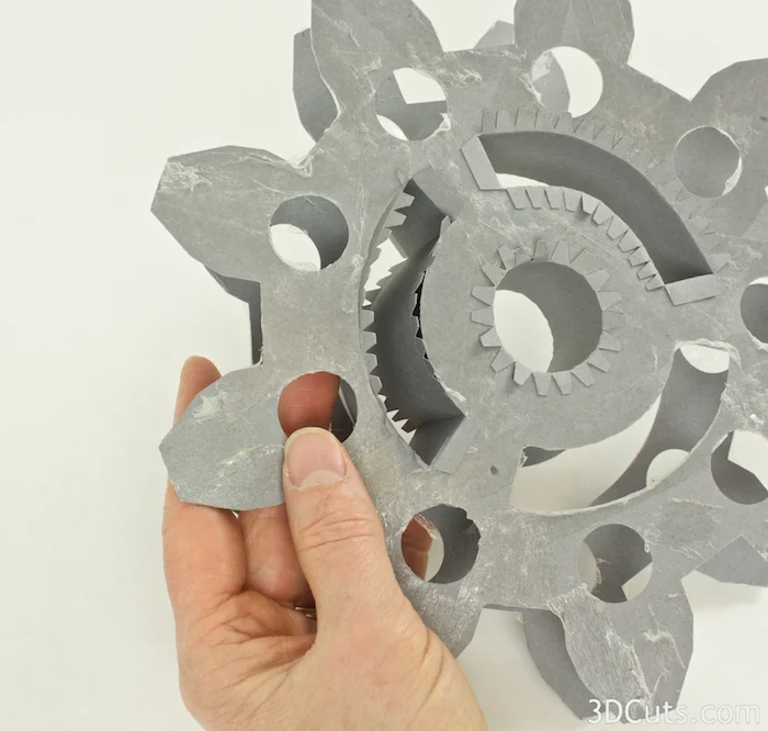 SVG cutting files for Silhouette and Cricut Cutting machines. 3D Steampunk DIY gears by Marji Roy of 3dcuts.com