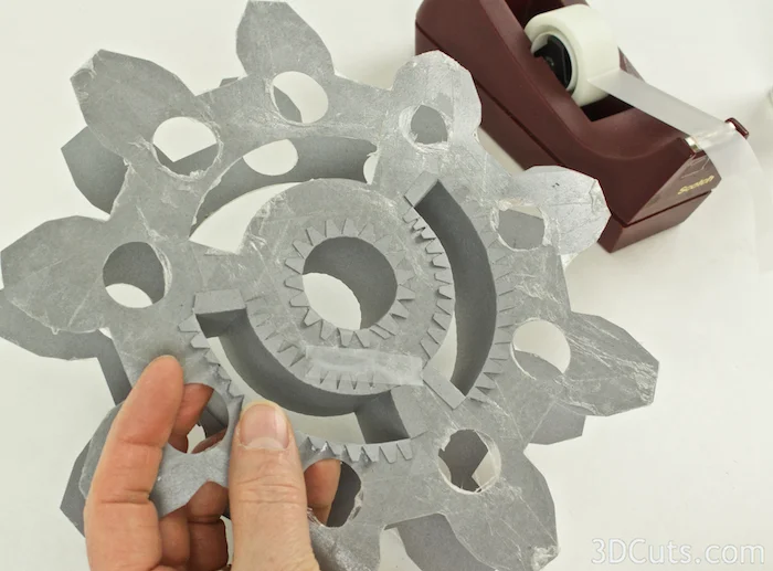 SVG cutting files for Silhouette and Cricut Cutting machines. 3D Steampunk DIY gears by Marji Roy of 3dcuts.com