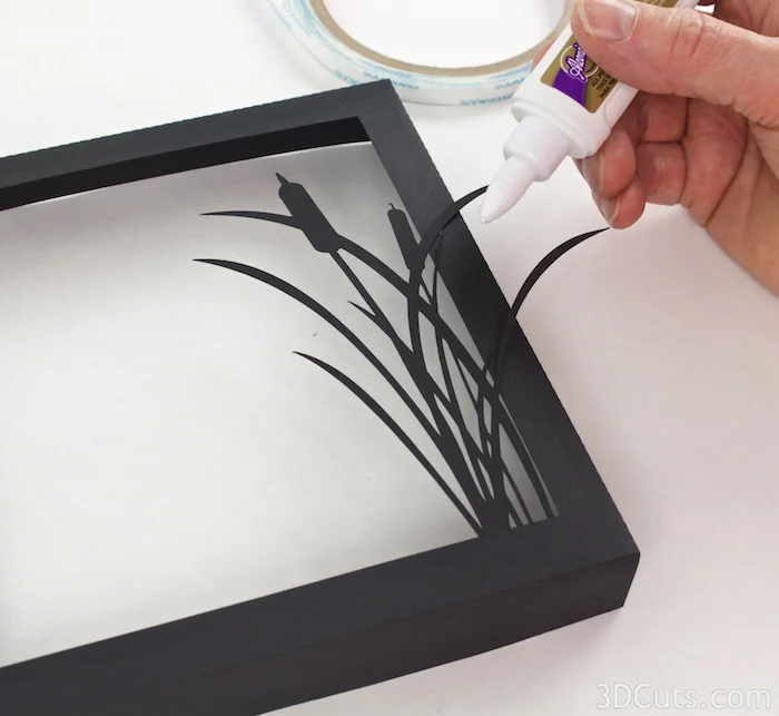 Loon Lake Shadow box Tutorial by Marji Roy of 3dcuts.com. Cutting files in svg, pdf, and dxf formats for paper cutting using Silhouette and Cricut cutting machines
