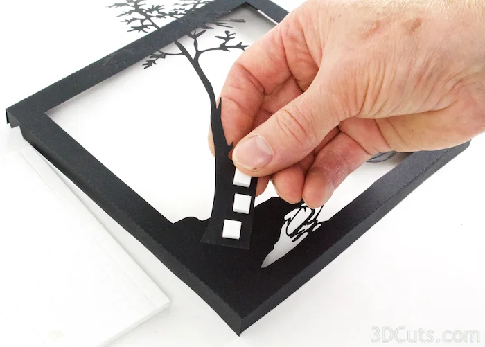 Heron Cove Shadow box Tutorial by Marji Roy of 3dcuts.co m. Cutting files in svg, pdf, and dxf formats for paper cutting using Silhouette and Cricut cutting machines