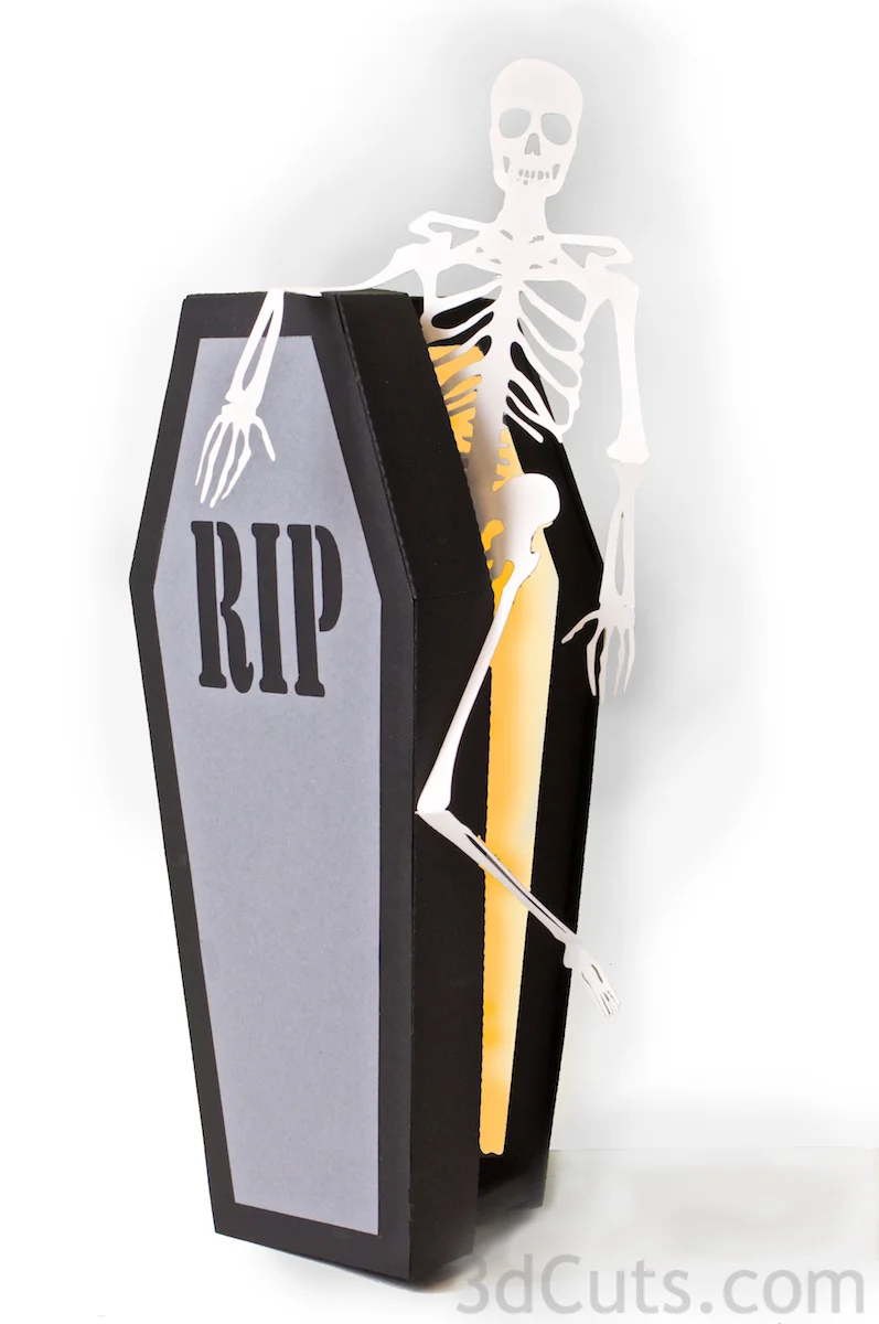 Haunted Casket by 3dcuts.com. SVG cutting files for Silhouette and Cricut plus other cutting machines